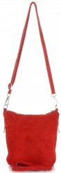 Bőr táska levéltáska Genuine Leather piros 85A