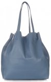 Bőr táska shopper bag Genuine Leather kék 1158