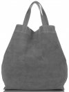 Bőr táska shopper bag Vera Pelle szürke A19