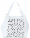 Bőr táska shopper bag Genuine Leather fehér 5157