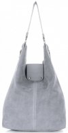 Bőr táska shopper bag Vittoria Gotti világosszürke V3292C