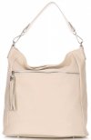 Bőr táska shopper bag Genuine Leather bézs 1326