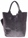 Bőr táska shopper bag Genuine Leather szürke 555
