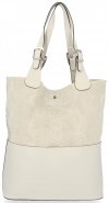 Bőr táska shopper bag Genuine Leather bézs 216