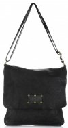 Bőr táska levéltáska Genuine Leather fekete L5127