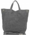 Bőr táska shopper bag Vera Pelle szürke A19