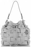 Bőr táska shopper bag Vittoria Gotti világosszürke V5867