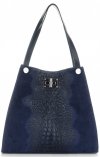 Bőr táska shopper bag Vera Pelle tengerkék 10477
