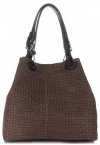 Bőr táska shopper bag Vittoria Gotti csokoládé V80047