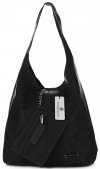 Bőr táska shopper bag Vittoria Gotti fekete V8804