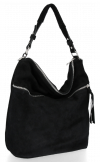 Bőr táska univerzális Genuine Leather fekete 5577C