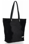 Bőr táska shopper bag Vittoria Gotti fekete V2380