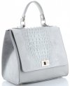 Bőr táska kuffer Genuine Leather világosszürke 295