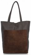 Bőr táska shopper bag Vittoria Gotti csokoládé V21E