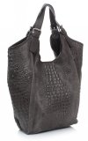 Bőr táska shopper bag Vera Pelle szürke 9551