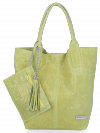Bőr táska shopper bag Vittoria Gotti lime B15