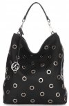 Bőr táska shopper bag Vittoria Gotti fekete V3077