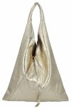 Olasz Bőrtáska Shopper Bag Kis Kozmetikai Táskával 5820S Arany