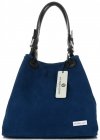Bőr táska shopper bag Vittoria Gotti kék V90047CH