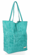 Bőr táska shopper bag Vittoria Gotti türkizkék V299COCOtur2