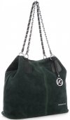Bőr táska shopper bag Vittoria Gotti palackzöld V3081