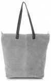 Bőr táska shopper bag Vera Pelle világosszürke 80041