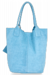 Bőr táska shopper bag Vittoria Gotti égszínkék V5190