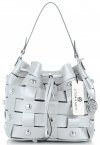 Bőr táska shopper bag Vittoria Gotti ezüst V5867