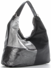 Bőr táska shopper bag Genuine Leather fekete 5521