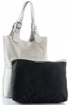 Bőr táska shopper bag Genuine Leather világosszürke 216