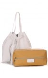Bőr táska shopper bag Genuine Leather fehér 1158