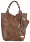 Bőr táska shopper bag Vittoria Gotti földszínű V877