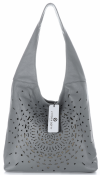 Bőr táska shopper bag Vittoria Gotti világosszürke V31