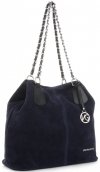 Bőr táska shopper bag Vittoria Gotti tengerkék V3081
