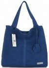 Bőr táska shopper bag Vittoria Gotti kék V501
