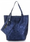 Bőr táska shopper bag Genuine Leather tengerkék 555