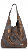 Bőr táska shopper bag Vittoria Gotti szürke V2473