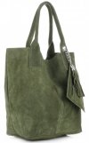 Bőr táska shopper bag Genuine Leather zöld 801