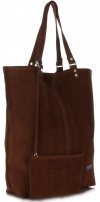 Bőr táska shopper bag Vittoria Gotti barna V22