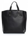 Bőr táska shopper bag Genuine Leather fekete 6047