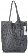 Bőr táska shopper bag Vittoria Gotti szürke VL299