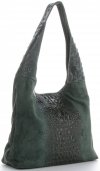 Bőr táska shopper bag Vera Pelle palackzöld A1