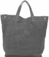 Bőr táska shopper bag Vera Pelle szürke A19