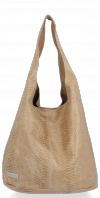 Bőr táska shopper bag Vittoria Gotti bézs V8804