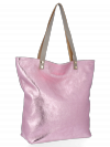 Modne Torebki Skórzane Włoski Shopper Bag firmy Vittoria Gotti Różowa