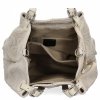 Włoska Torebka Skórzana Shopper Bag w Modne Wzory 5566-S Beżowa