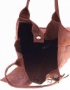 Włoskie Torebki skórzane typu Shopper bag Brąz