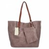 Torebka Damska Shopper Bag XXL z Kosmetyczką firmy Herisson H8805 Ciemno Beżowa