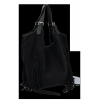 Modne Torebki Skórzane Shopper Bag z Frędzlami firmy Vittoria Gotti Czarna
