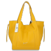Vittoria Gotti Włoska Torebka Skórzana Shopper Bag z Kosmetyczką Żółta